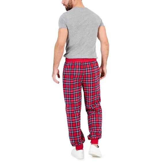 Charter Club Men's Printed Jogger Pants Cardinal Holiday Plaid NWT Plus Size XXL - Picture 2 of 8
